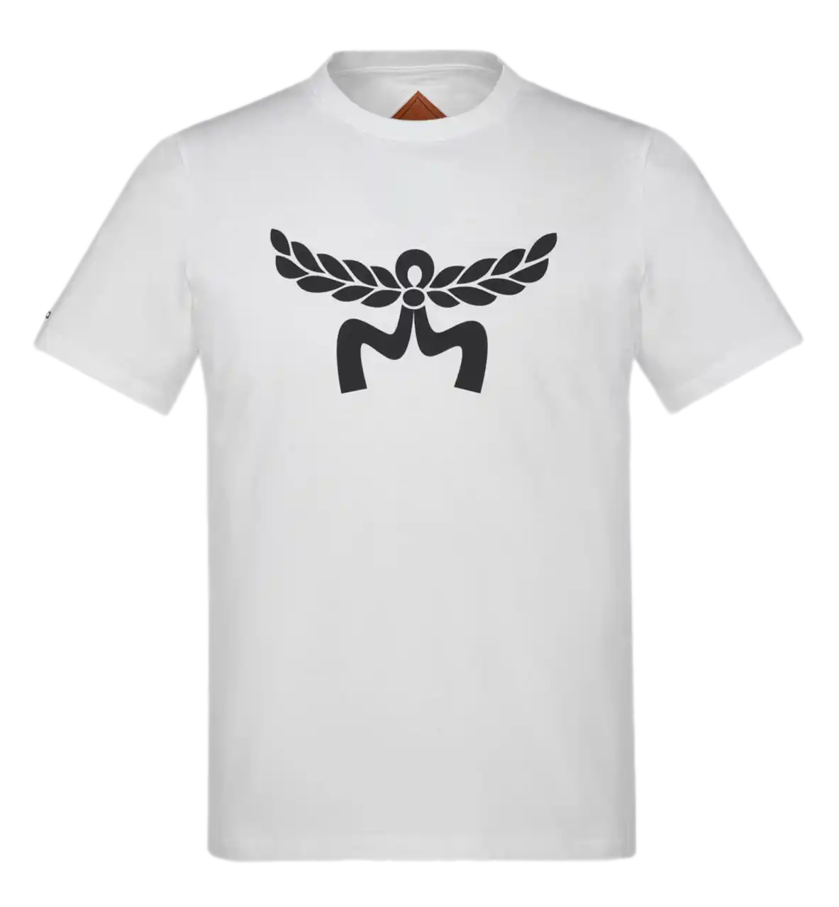 MCM Laurel Logo Print T-Shirt in Organic Cotton - White