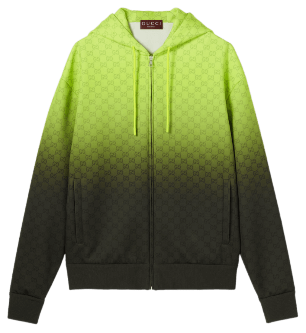 Gucci Printed Light Neoprene Zip Jacket - Lime/Black