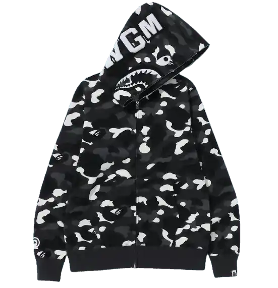 BAPE City Camo Shark Full Zip Hoodie (2023) - Black
