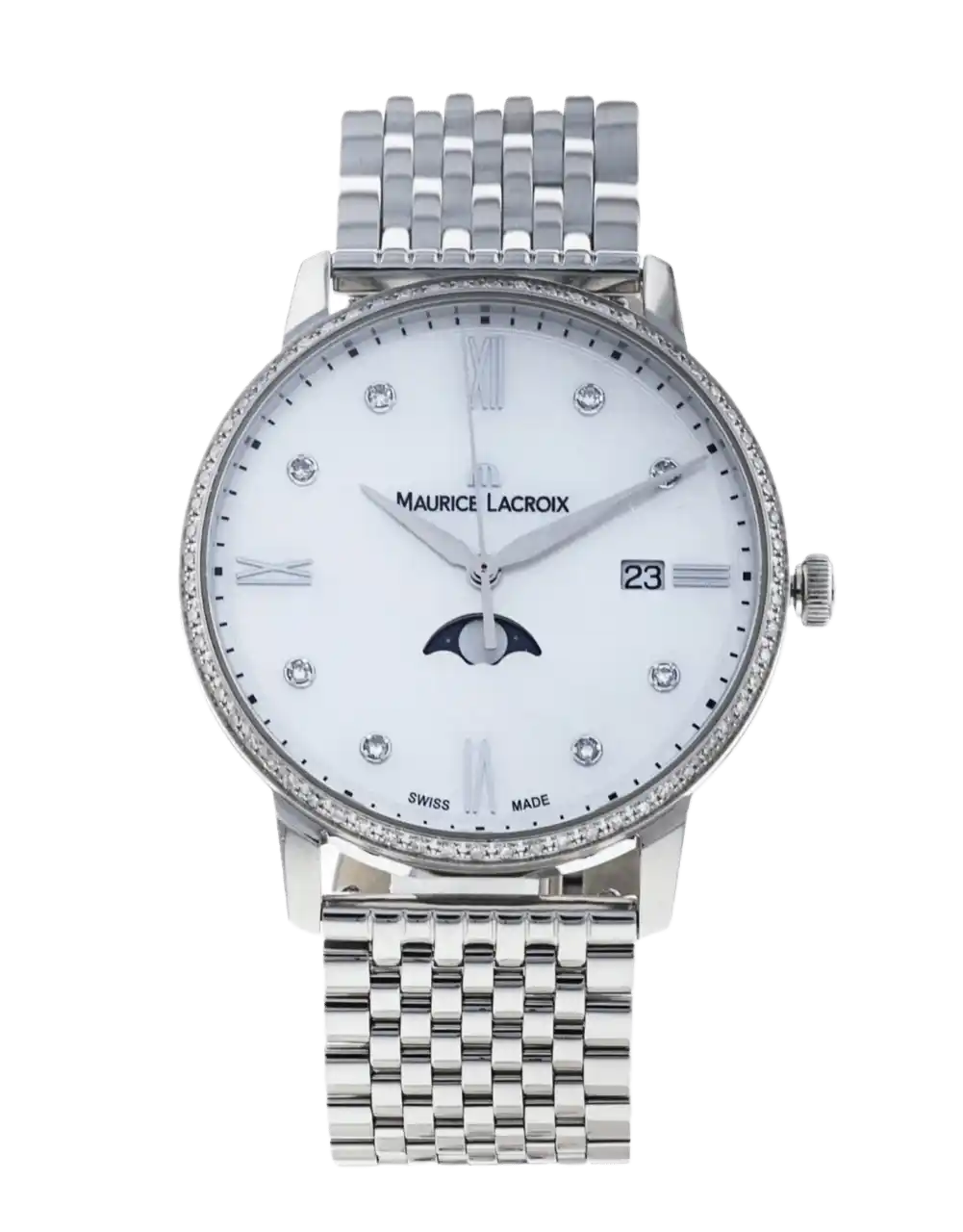 Maurice Lacroix Eliros Mother of Pearl White Diamond Dial - 35mm, Steel (2018)