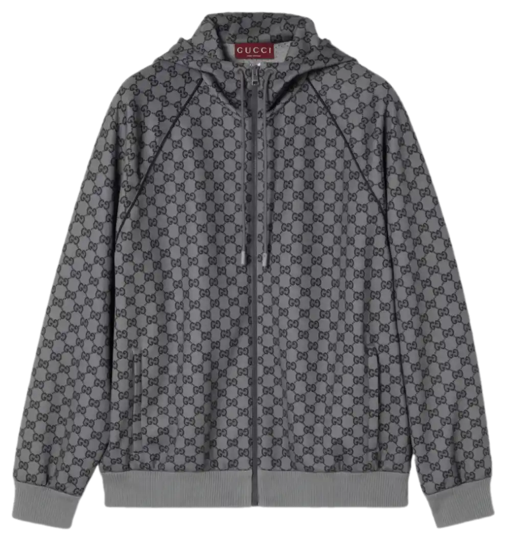 Gucci GG Neoprene Zip Jacket - Grey/Black