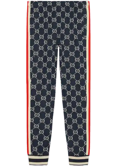 GG Jacquard Jogging Pant - Blue and Ivory