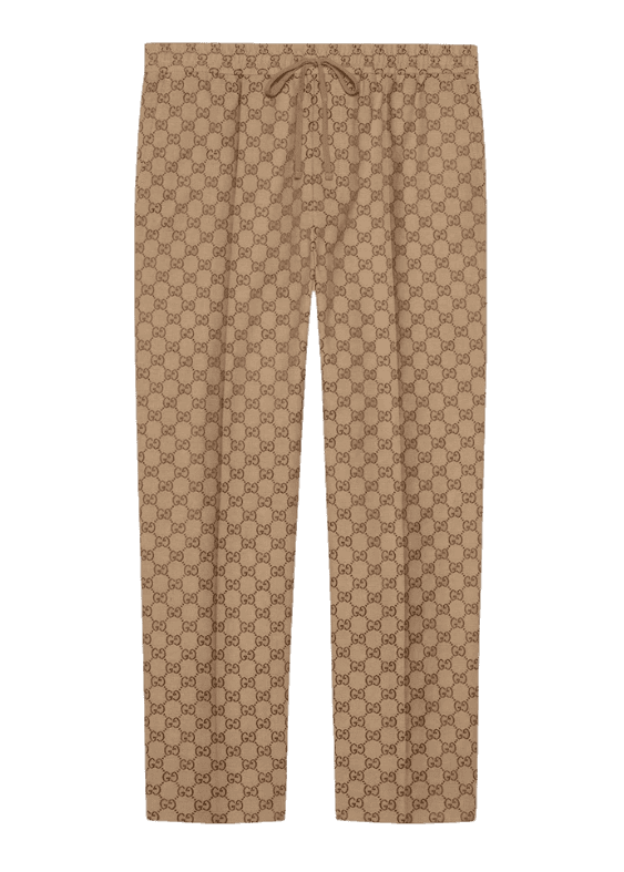 Gucci GG Canvas Track Bottoms - Camel and Ebony