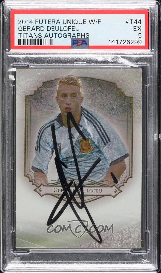 2014 Futera Unique World Football - Titans Autographs #T44 - Gerard Deulofeu /25 PSA 5