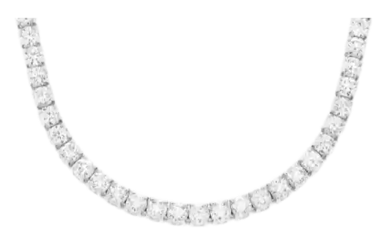 20PT Prong Set Diamond Tennis Necklace 14K Solid Gold 27.75CTW