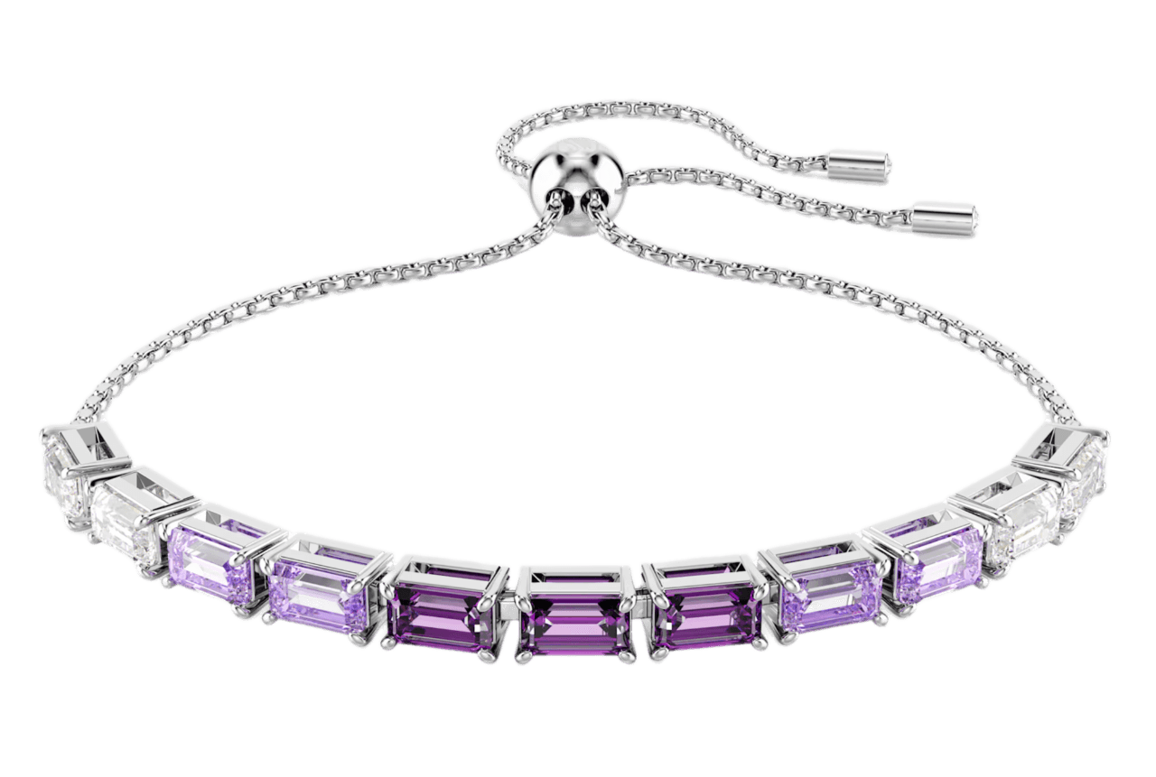 Swarovski Matrix Tennis Bracelet - Purple, Rhodium Plated