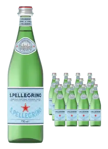 San Pellegrino Sparkling Mineral Water Glass Bottle (12x75cl)