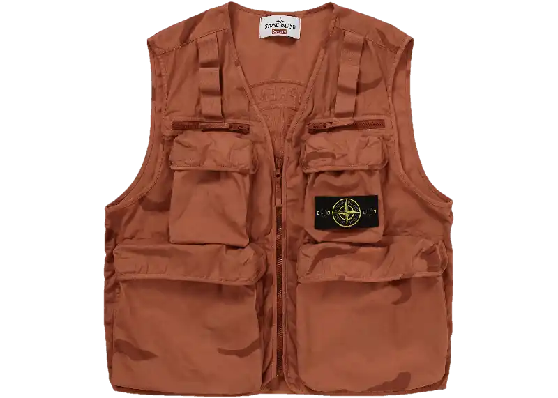 Supreme Stone Island Camo Cargo Vest - Coral Camo