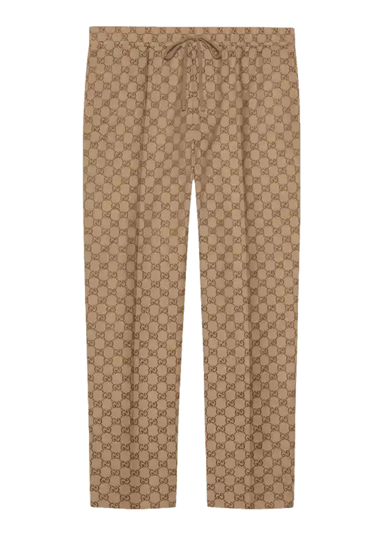 Gucci GG Canvas Track Bottoms - Camel and Ebony