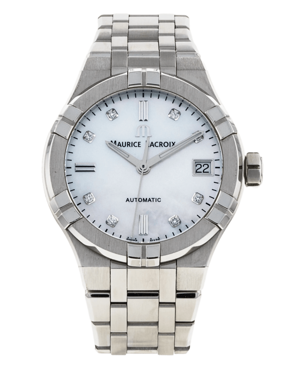Maurice Lacroix Aikon Mother of Pearl White  Diamond -35mm, Steel (2020)