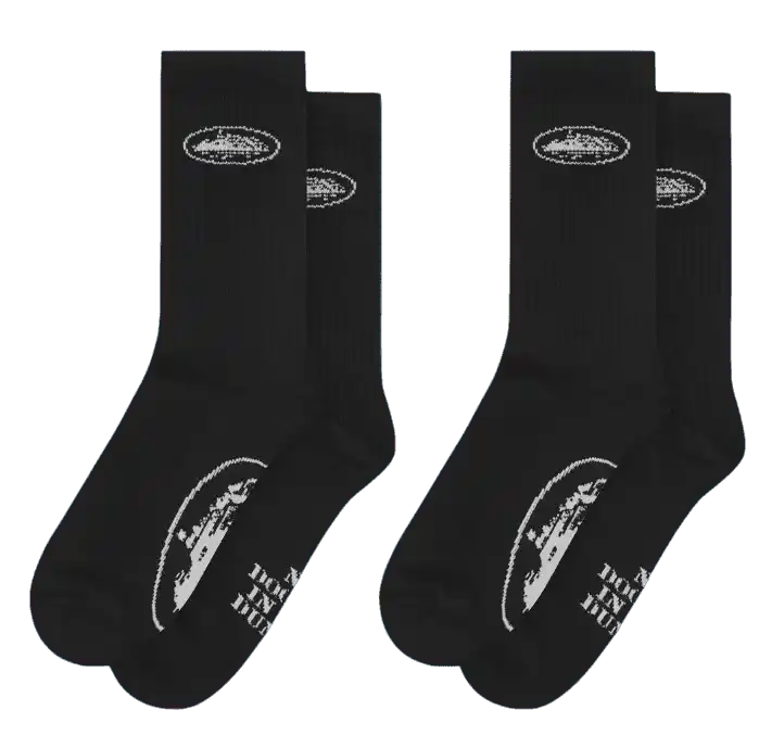 Corteiz Black Alcatraz Socks (2 Pack)
