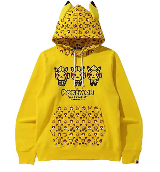 BAPE x Pokemon Pullover Hoodie - Yellow