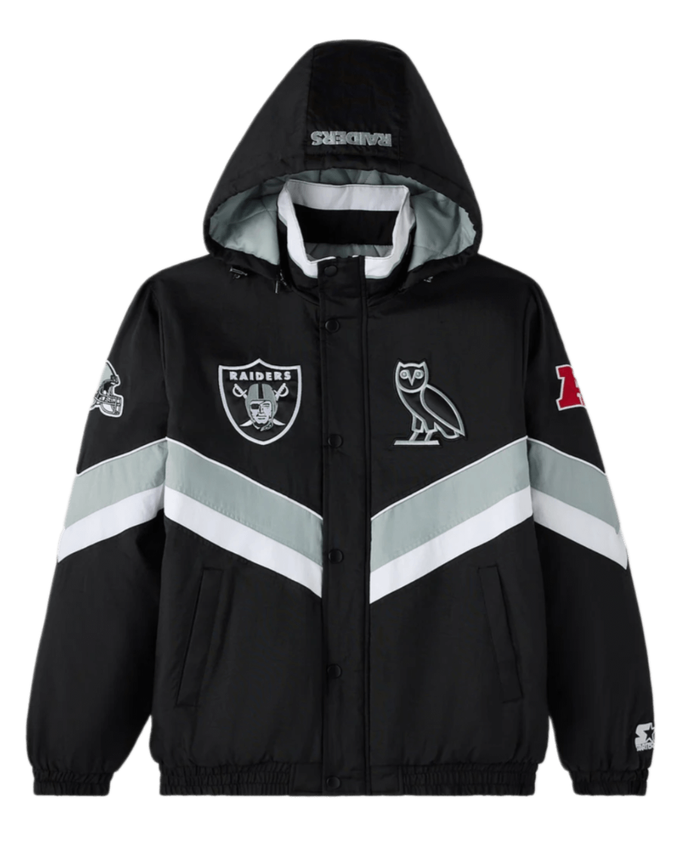 OvO NFL Las Vegas Raiders Starter Sideline Puffer Jacket - Black