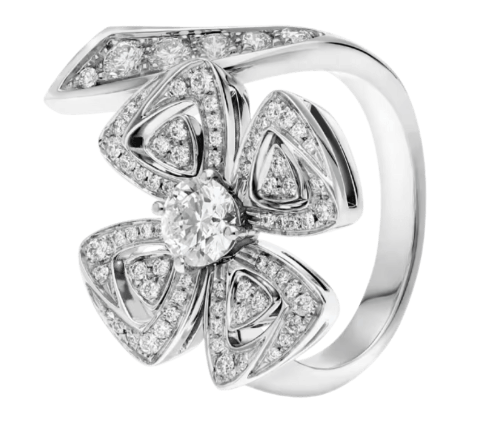 Bvlgari Fiorever Ring Diamond and Pavé Diamonds - White Gold