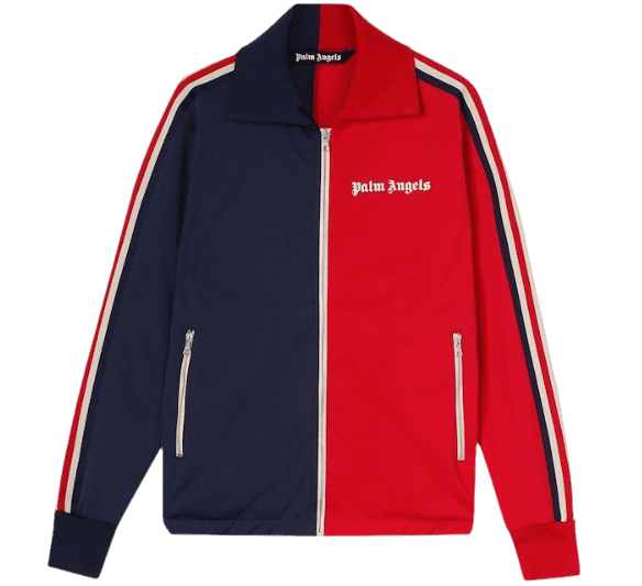 Palm Angels Two Tone Track Jacket Men's - Navy/Red/Off White