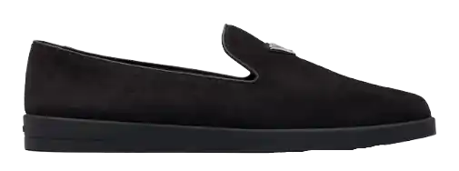 Prada Suede Slippers - Black