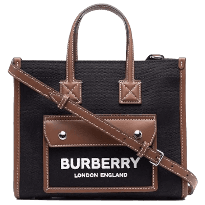 Burberry Freya Tote - Black/Tan