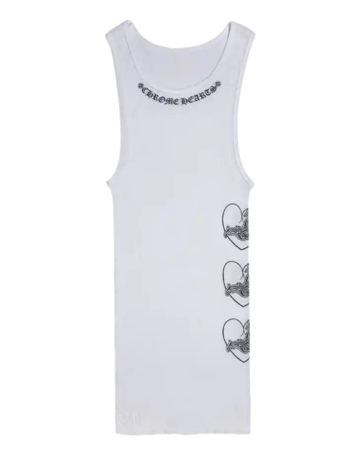 Chrome Hearts Love You Rib Tank - White/Black