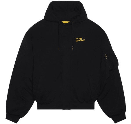 Balenciaga x The Simpsons Padded Bomber Hoodie - Black