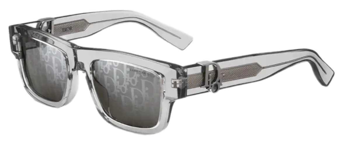 Dior Oblique S3I - Transparent Gray Rectangular Sunglasses
