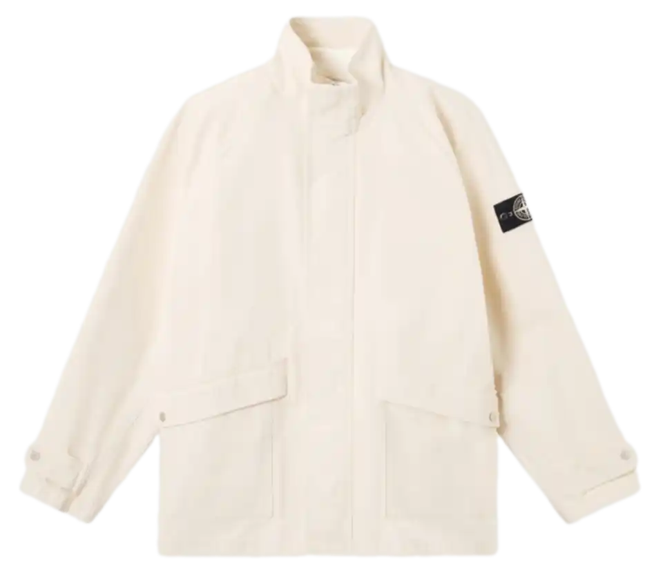 Stone Island Natural Cotton Gabardine Parka - Ivory