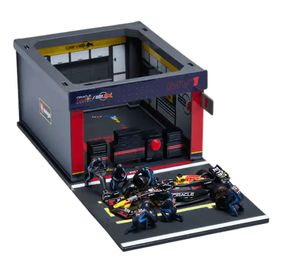 1:43 Oracle Red Bull Racing RB20 Verstappen With Pit-Garage