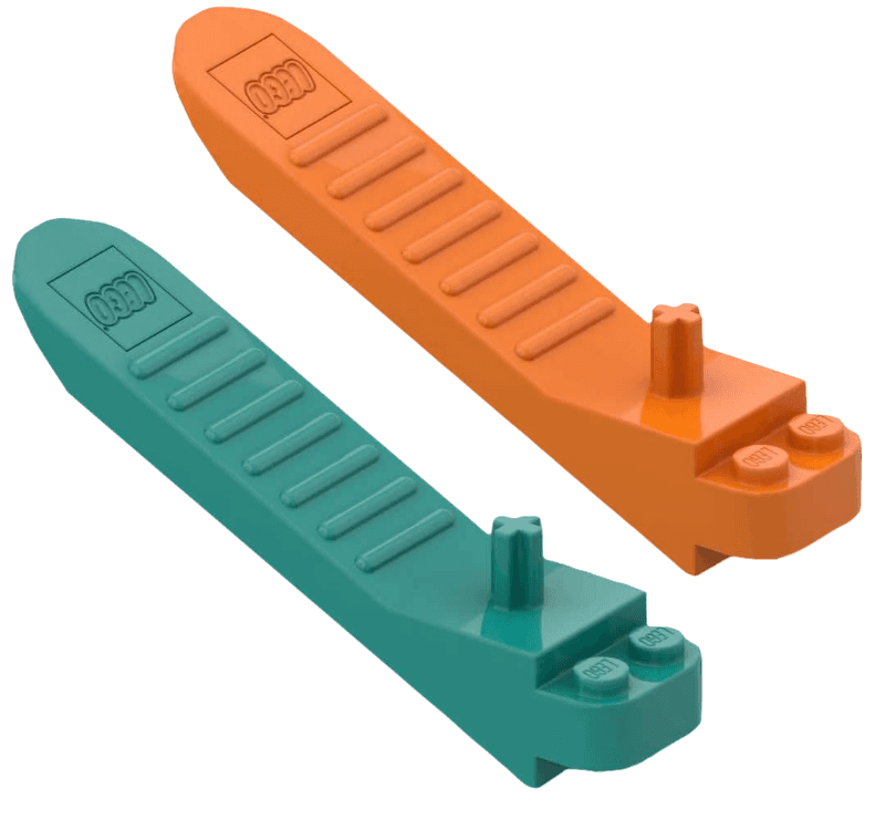 LEGO 2 x System Stone Remover (Orange and Turquoise) Stone Separator Tool
