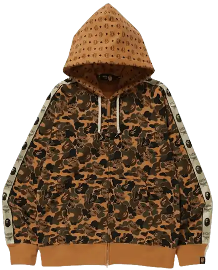 BAPE x MCM Camo Zip Hoodie - Brown