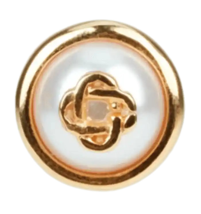 Casablanca Pearl Logo Stud Earrings - Gold