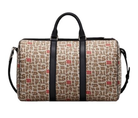 Moncler x Palm Angels Printed Duffle Bag - Logo Pattern Jacquard Beige/Black