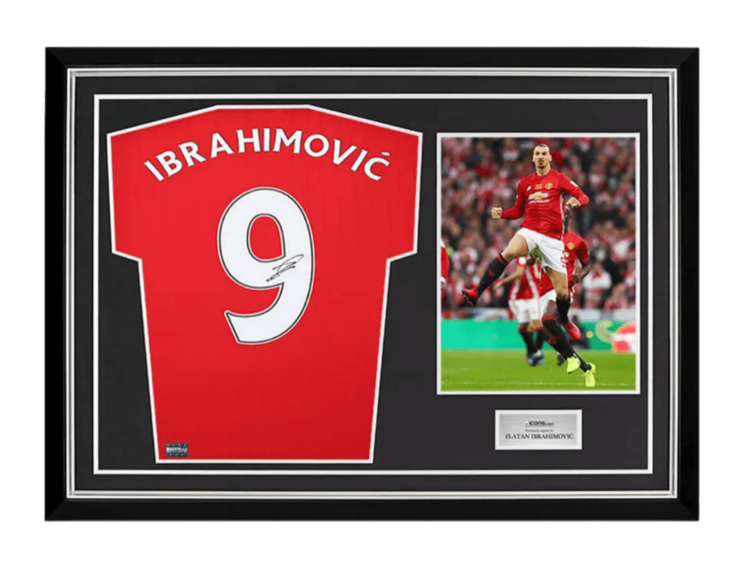 Zlatan Ibrahimovic Back Signed Manchester United 2022-23 Home Shirt with Fan Style Number In Hero Frame