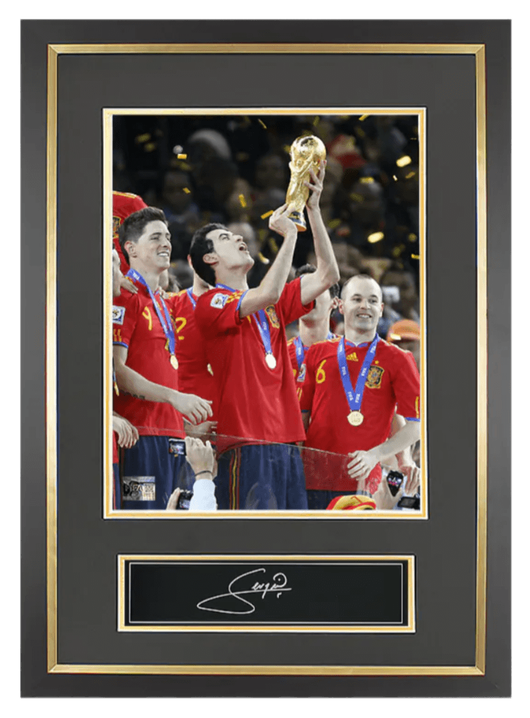 Sergio Busquets Official 2010 FIFA World Cup Autographed Plaque and Photo Frame: World Champion