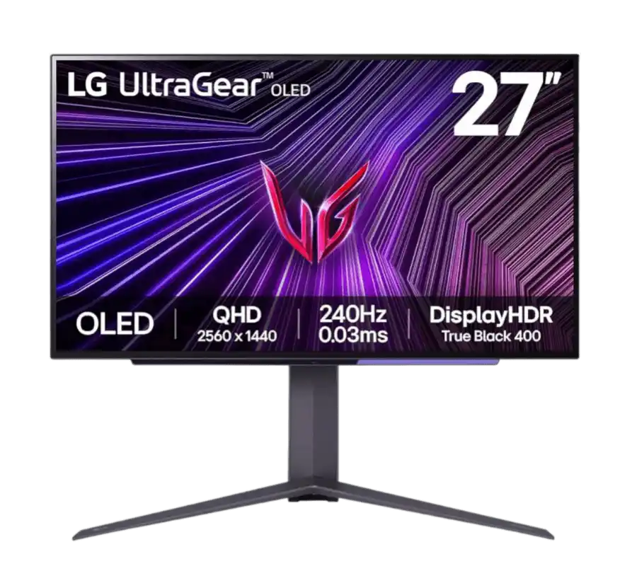 LG - UltraGear 27" OLED QHD 240Hz 0.03ms FreeSync and NVIDIA G-SYNC Compatible Gaming Monitor - Black
