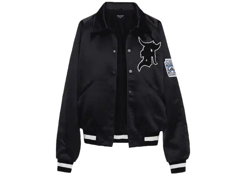 Fear of God Satin MANUEL Baseball Coaches Jacket - Black