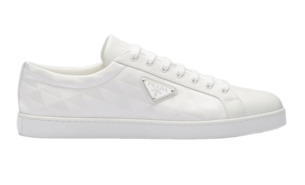 Prada Leather and Re-Nylon Sneakers - White