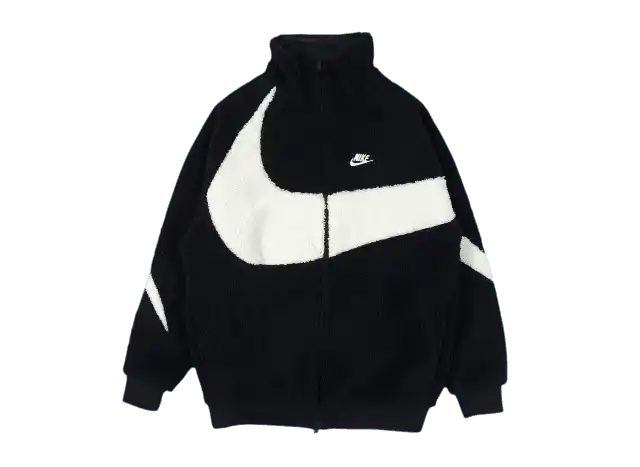 Nike Big Swoosh Reversible Boa Jacket (Asia Sizing) - Black White