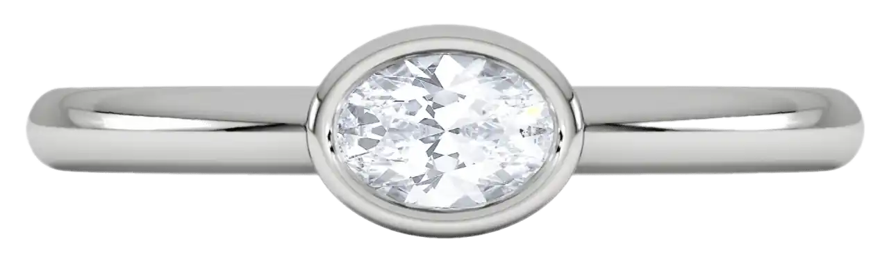 Horizon Oval Cut Lab Diamond Solitaire Ring 0.25ct in Silver