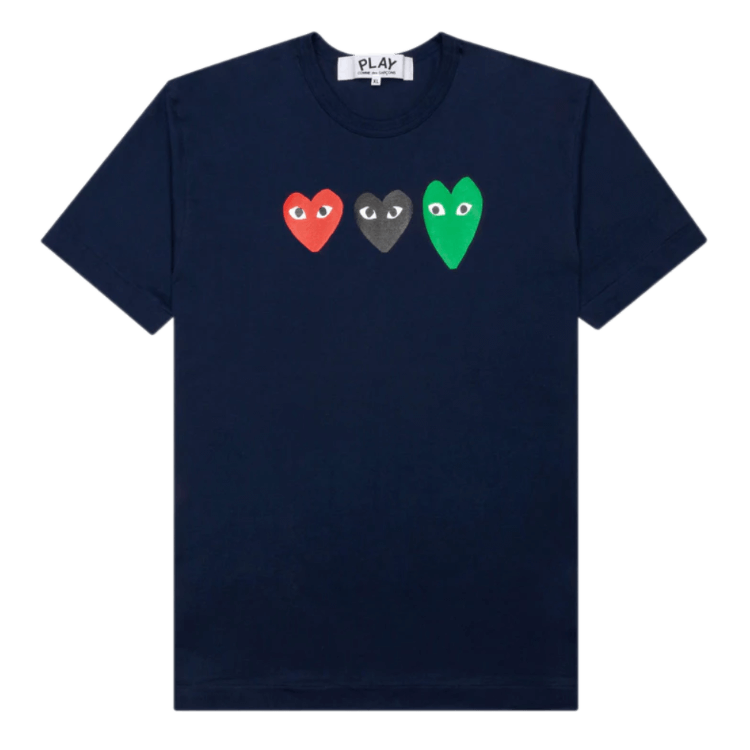 Comme des Garcons PLAY Play Multi Heart T-shirt - Navy
