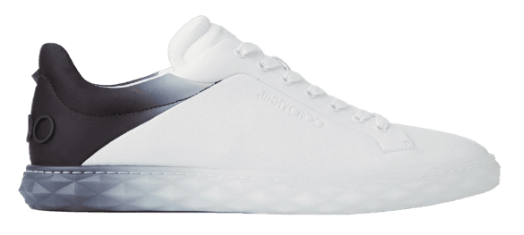 Jimmy Choo Diamond Light/M II - White and Black Leather Mix Low Top