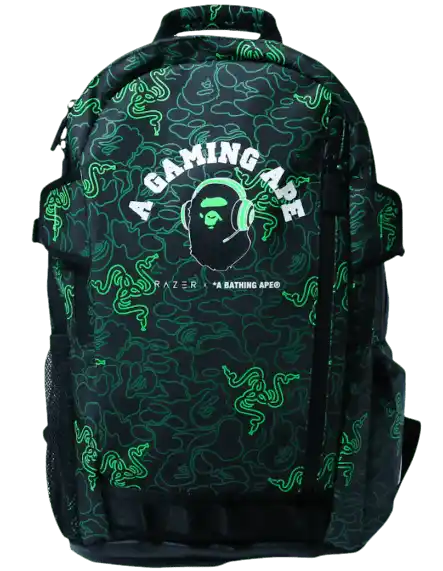 BAPE x Razer A Bathing Ape Neon Camo Backpack - Green