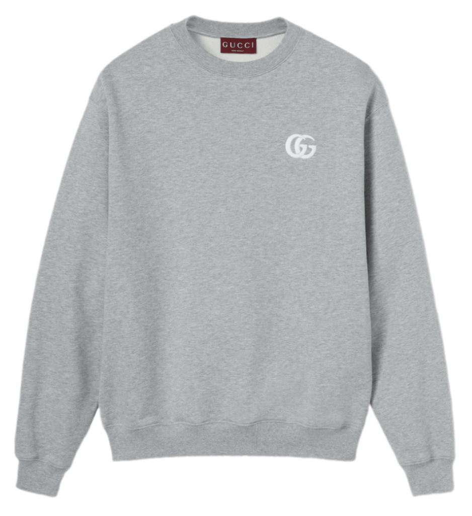 Gucci Cotton Jersey Sweatshirt with Embroidery - Grey
