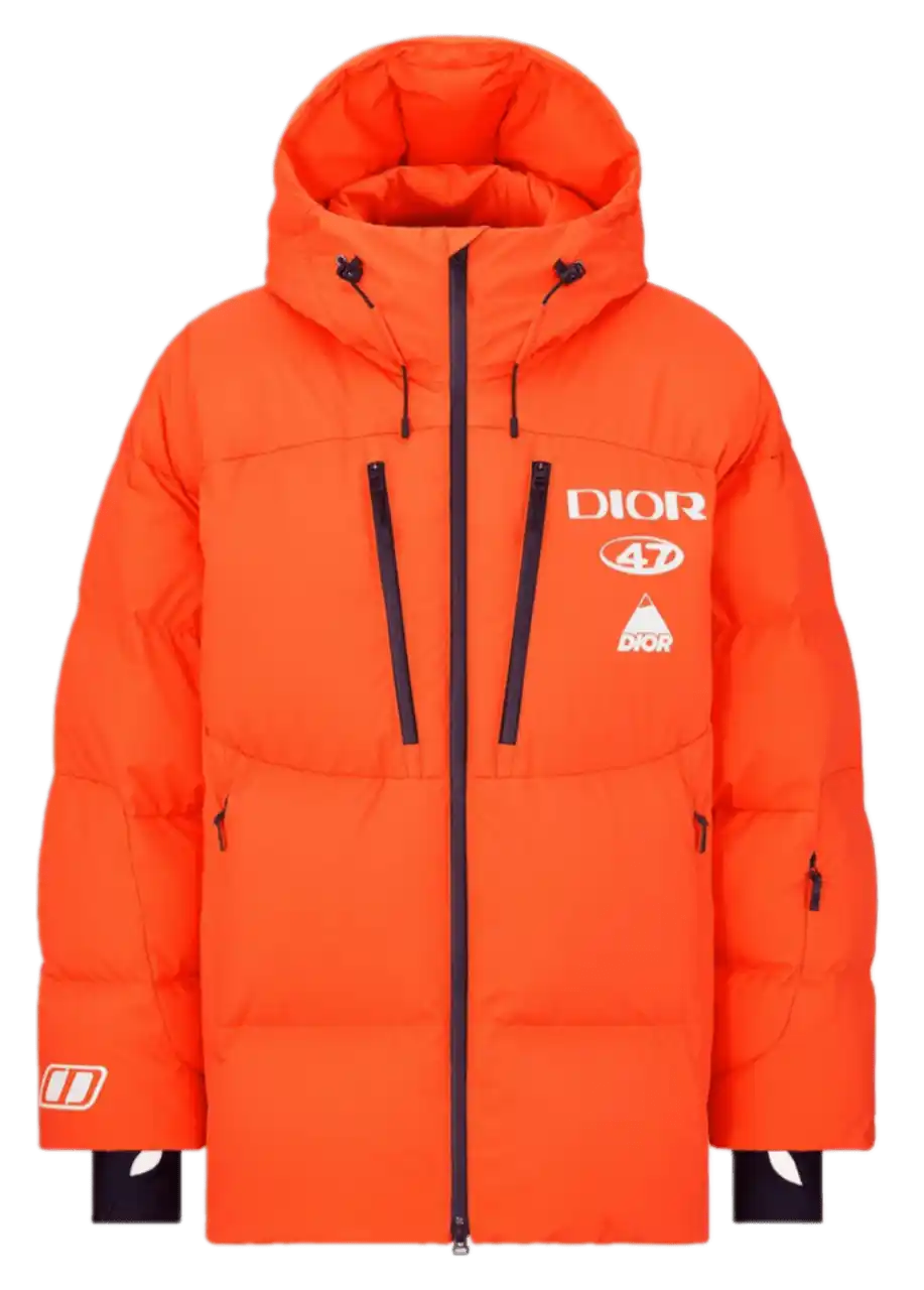 Dior and Descente Hooded Down Jacket - Orange Technical Fabric