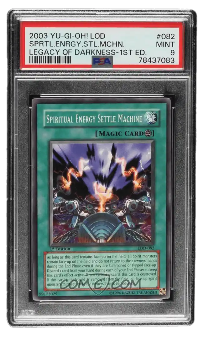2003 Yu-Gi-Oh! Legacy of Darkness - 1st Edition #LOD-082 - Spiritual Energy Settle Machine PSA 9 MINT
