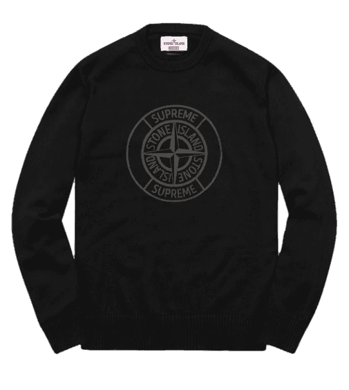 Supreme Stone Island Reflective Compass Sweater - Black
