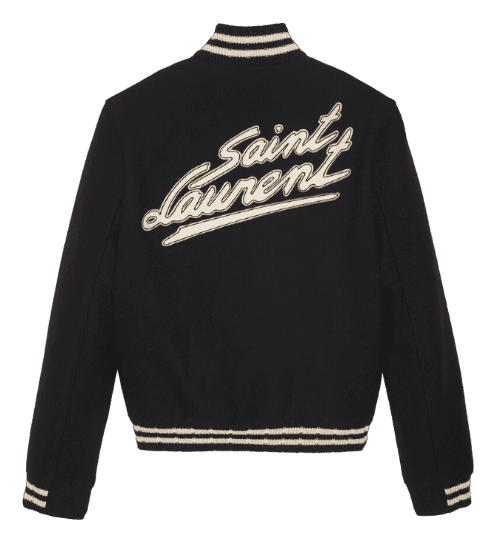 YSL Saint Laurent Teddy Jacket In Wool - Black