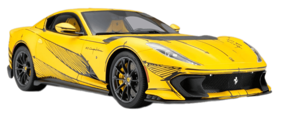 Ferrari 812 Model in 1:18 Scale - Yellow
