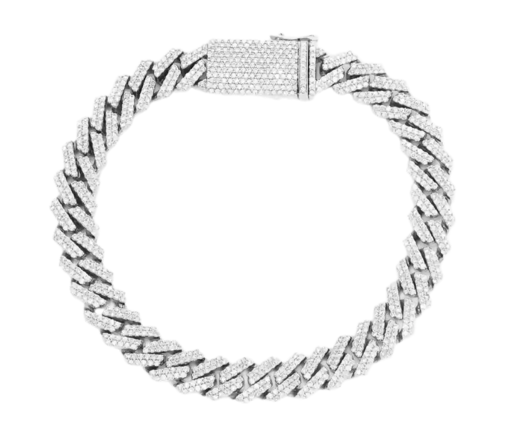 10MM Raised Miami Cuban Diamond Bracelet 14k Solid White Gold 6.00ctw