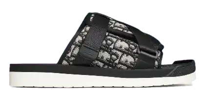 Dior Alpha Sandal - Beige and Black Dior Oblique Jacquard
