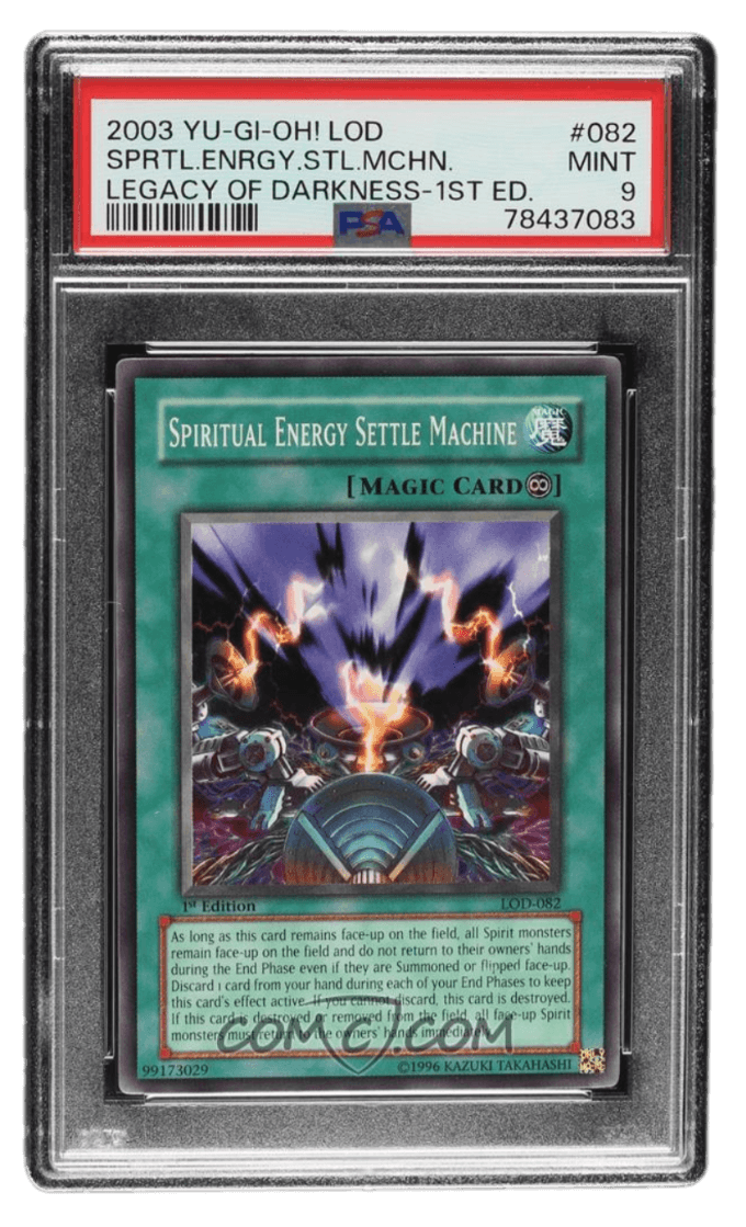2003 Yu-Gi-Oh! Legacy of Darkness - 1st Edition #LOD-082 - Spiritual Energy Settle Machine PSA 9 MINT