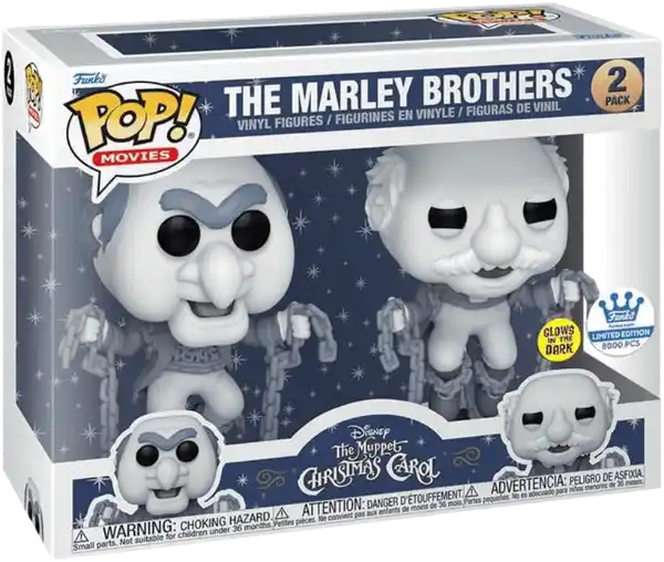 Funko 74296 Pop! Movies: The Muppet Christmas Carol - The Marley Brothers (Glow in the Dark Exclusive Limited to 8000 Pieces) 2-Pack